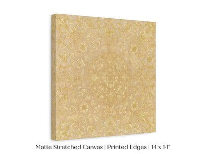 Gold Irelandian Coverlet | Textile Art Print | P131 - Single Square Art Prints - Piccolo Fiore Prints