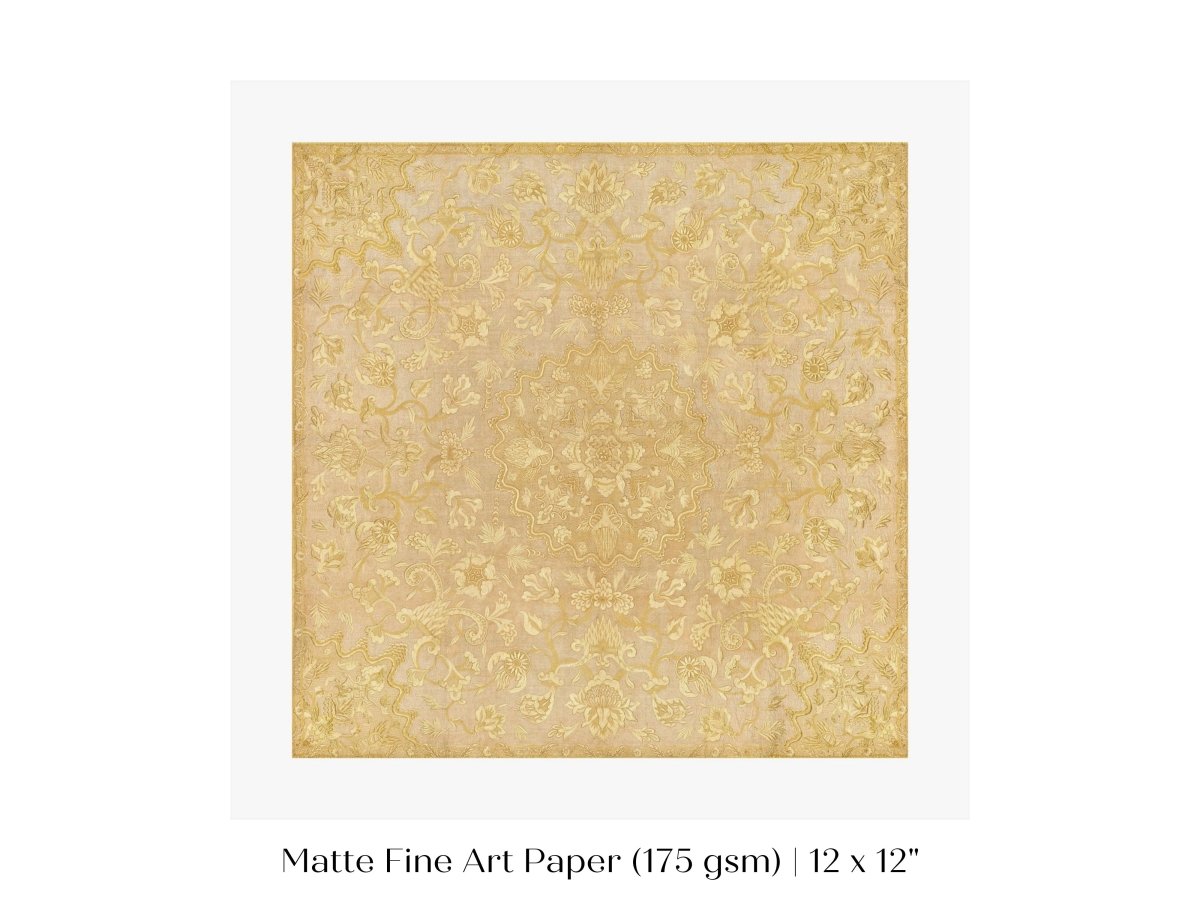 Gold Irelandian Coverlet | Textile Art Print | P131 - Single Square Art Prints - Piccolo Fiore Prints