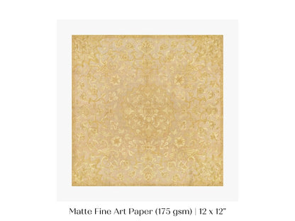 Gold Irelandian Coverlet | Textile Art Print | P131 - Single Square Art Prints - Piccolo Fiore Prints