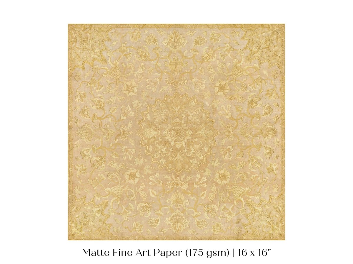 Gold Irelandian Coverlet | Textile Art Print | P131 - Single Square Art Prints - Piccolo Fiore Prints