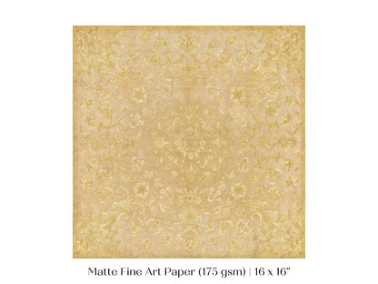 Gold Irelandian Coverlet | Textile Art Print | P131 - Single Square Art Prints - Piccolo Fiore Prints