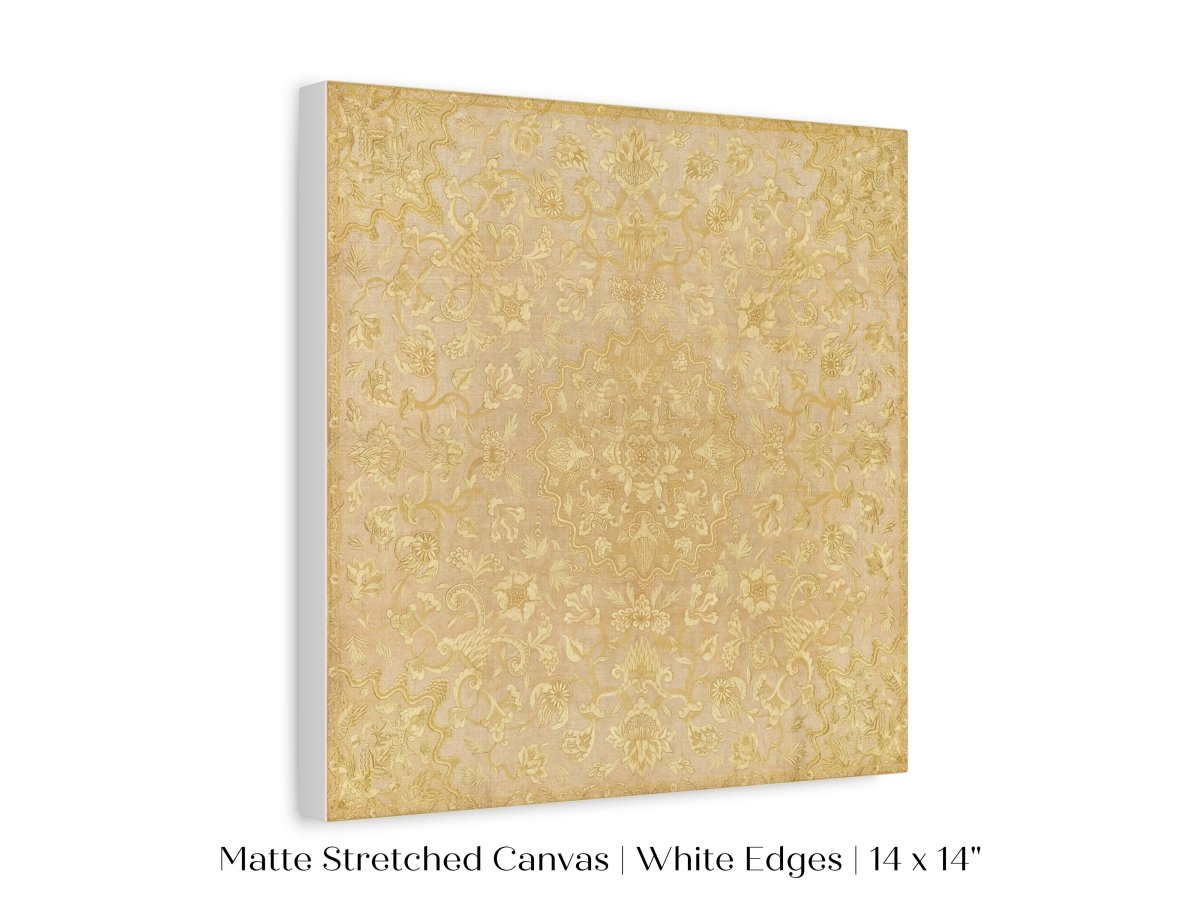 Gold Irelandian Coverlet | Textile Art Print | P131 - Single Square Art Prints - Piccolo Fiore Prints