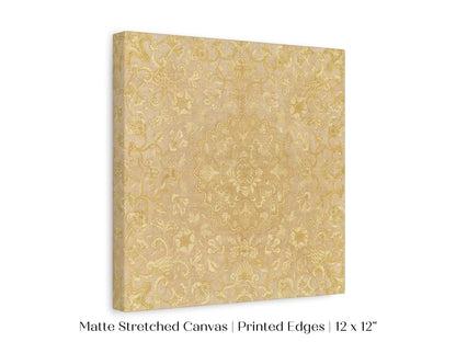 Gold Irelandian Coverlet | Textile Art Print | P131 - Single Square Art Prints - Piccolo Fiore Prints