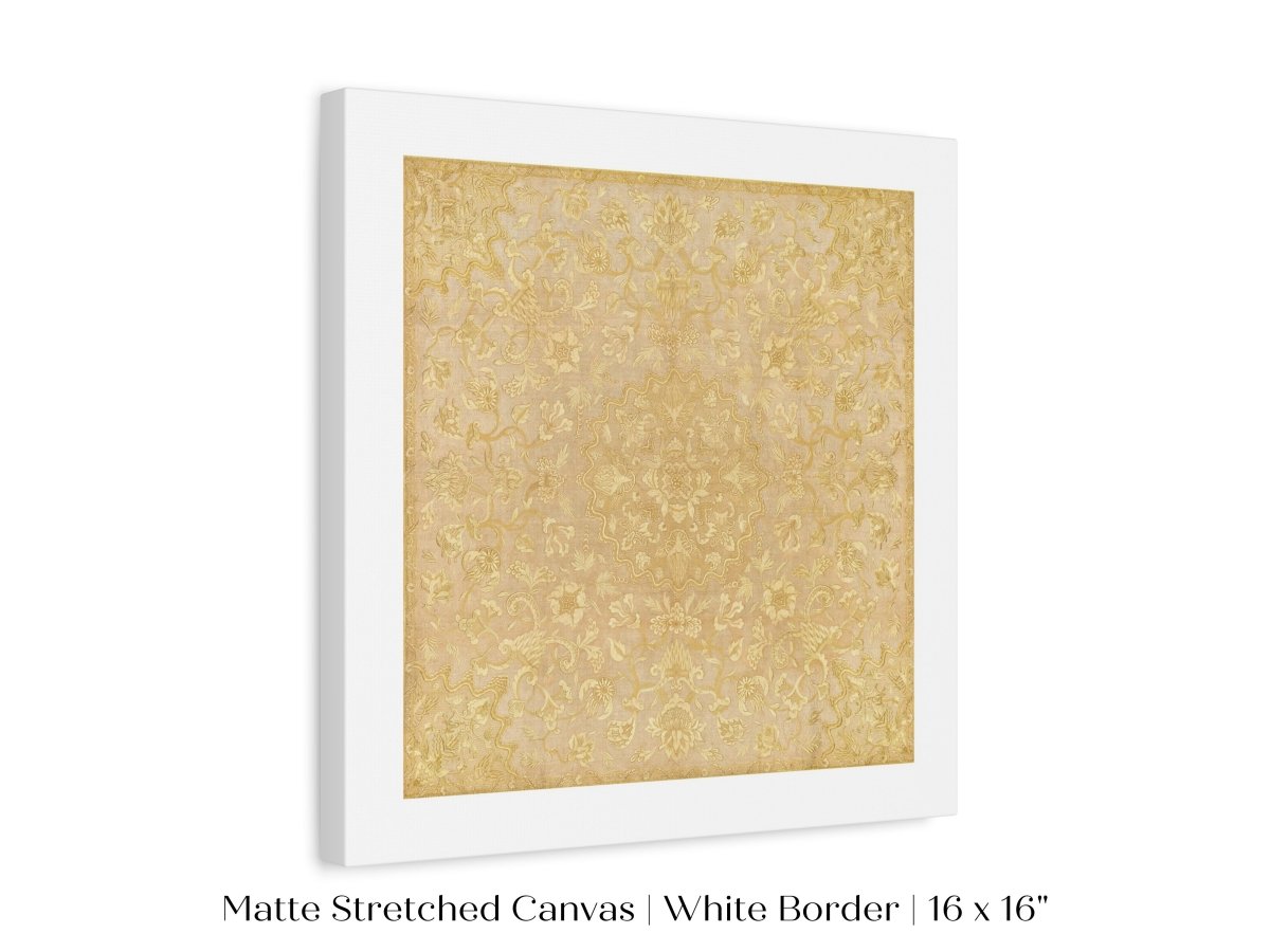 Gold Irelandian Coverlet | Textile Art Print | P131 - Single Square Art Prints - Piccolo Fiore Prints