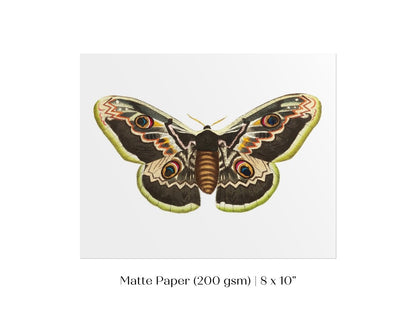 Great Peacock Moth Illustration | P74 - Single Art Prints - Piccolo Fiore Prints