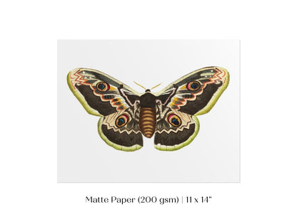 Great Peacock Moth Illustration | P74 - Single Art Prints - Piccolo Fiore Prints