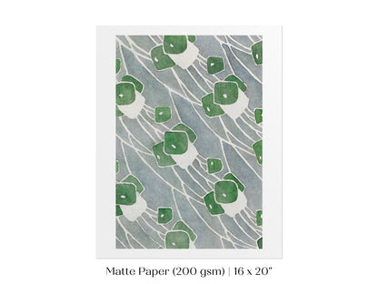 Green Geometric | P10 - Single Art Prints - Piccolo Fiore Prints