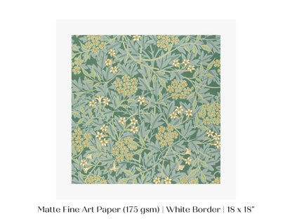 Green Jasmine | William Morris | P197 - Single Square Art Prints - Piccolo Fiore Prints