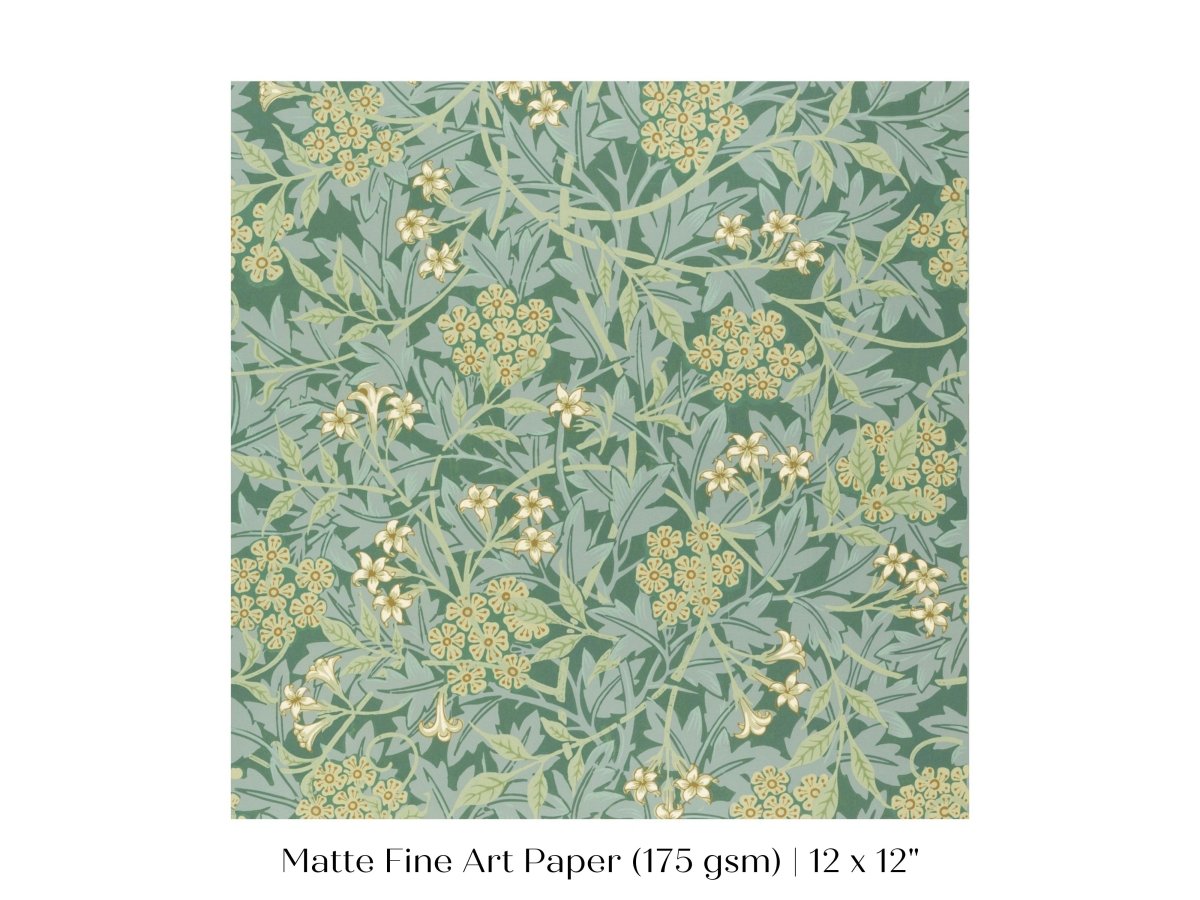 Green Jasmine | William Morris | P197 - Single Square Art Prints - Piccolo Fiore Prints