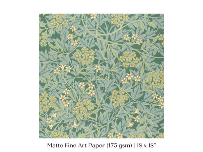 Green Jasmine | William Morris | P197 - Single Square Art Prints - Piccolo Fiore Prints