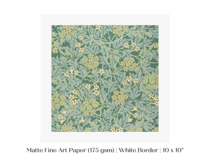 Green Jasmine | William Morris | P197 - Single Square Art Prints - Piccolo Fiore Prints