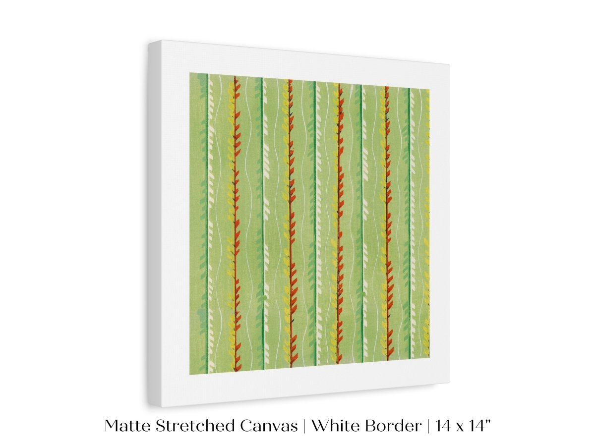 Green Stripe | Vintage Japanese Woodblock Print | P144 - Single Square Art Prints - Piccolo Fiore Prints