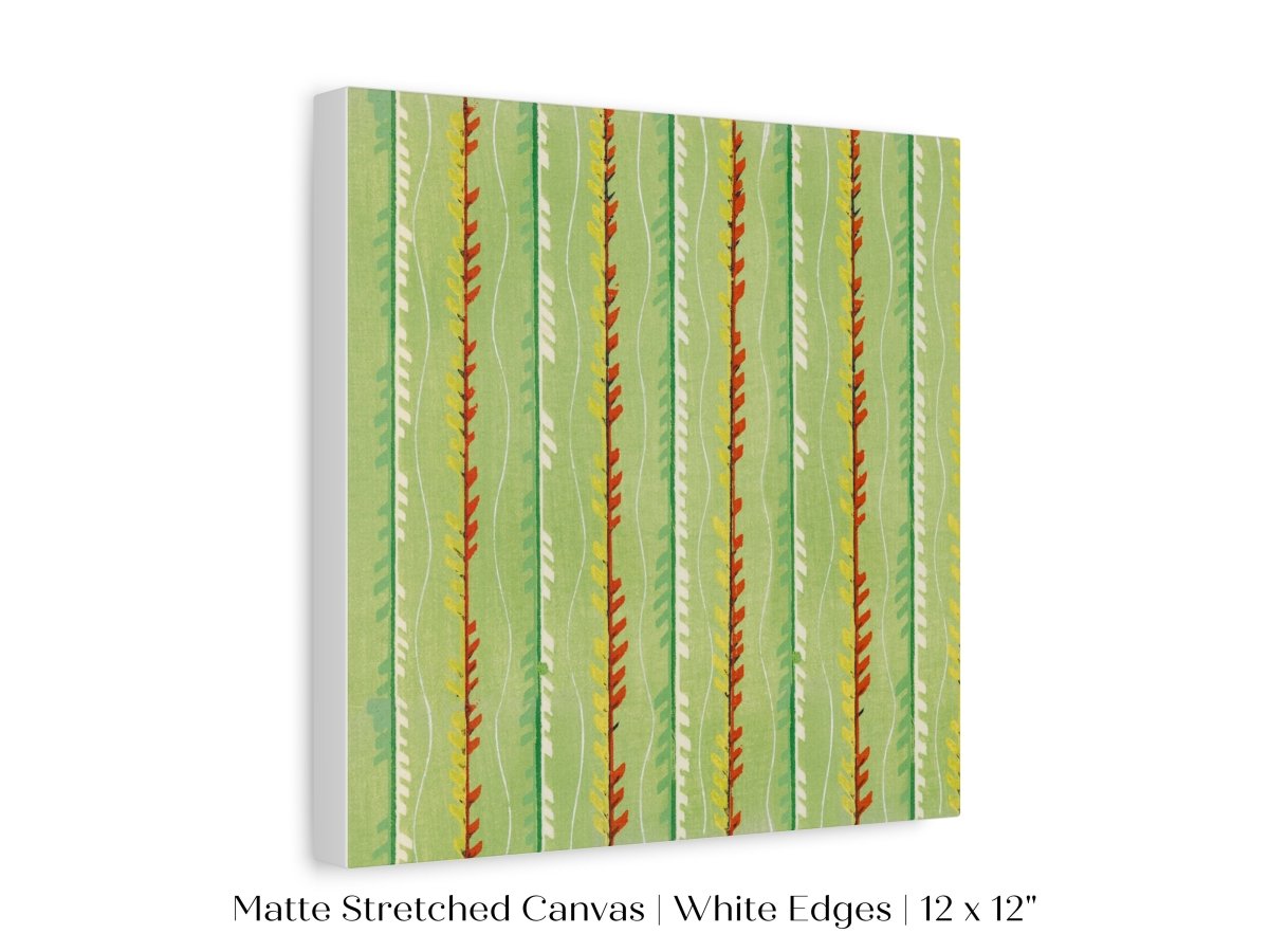Green Stripe | Vintage Japanese Woodblock Print | P144 - Single Square Art Prints - Piccolo Fiore Prints