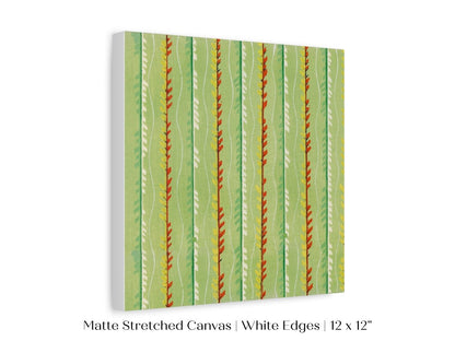 Green Stripe | Vintage Japanese Woodblock Print | P144 - Single Square Art Prints - Piccolo Fiore Prints