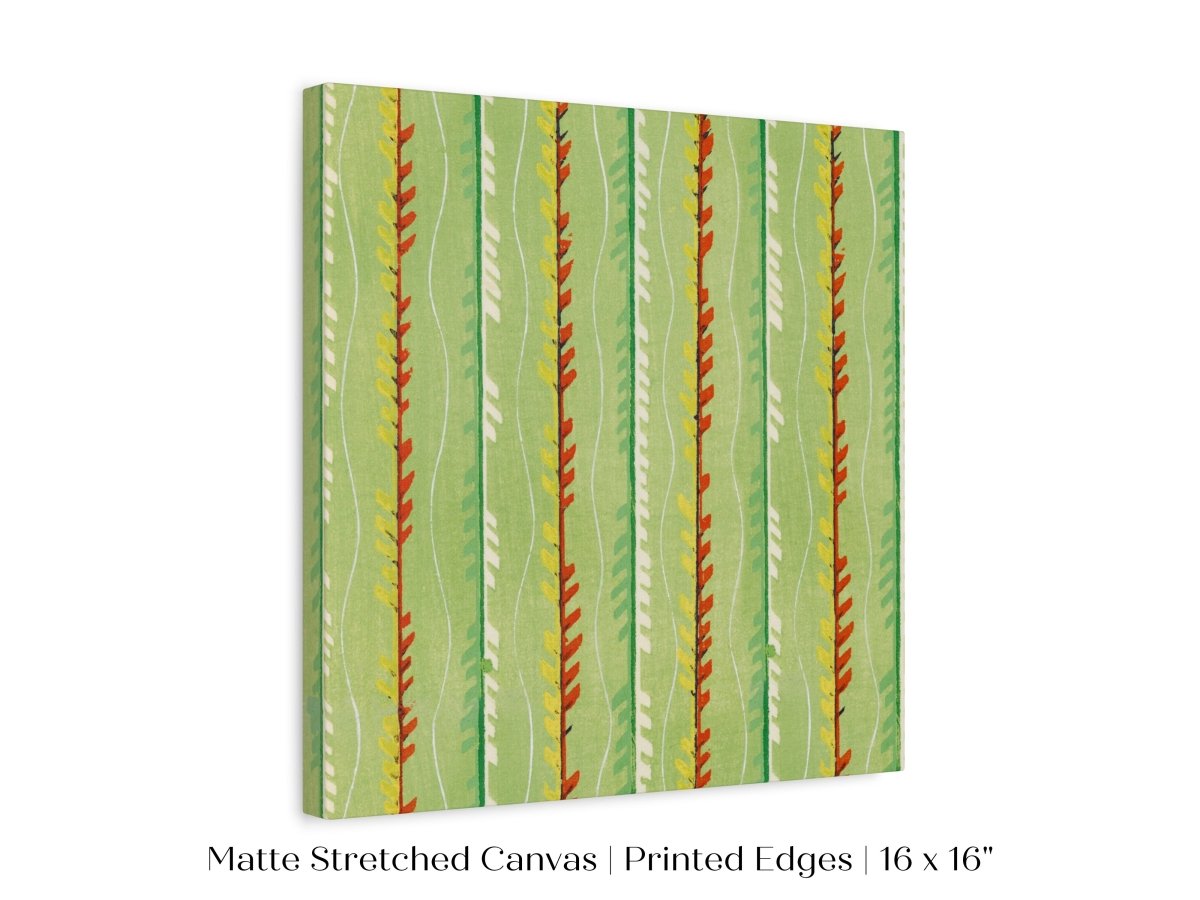 Green Stripe | Vintage Japanese Woodblock Print | P144 - Single Square Art Prints - Piccolo Fiore Prints