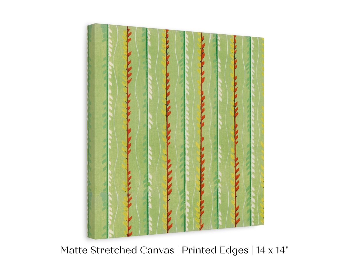 Green Stripe | Vintage Japanese Woodblock Print | P144 - Single Square Art Prints - Piccolo Fiore Prints