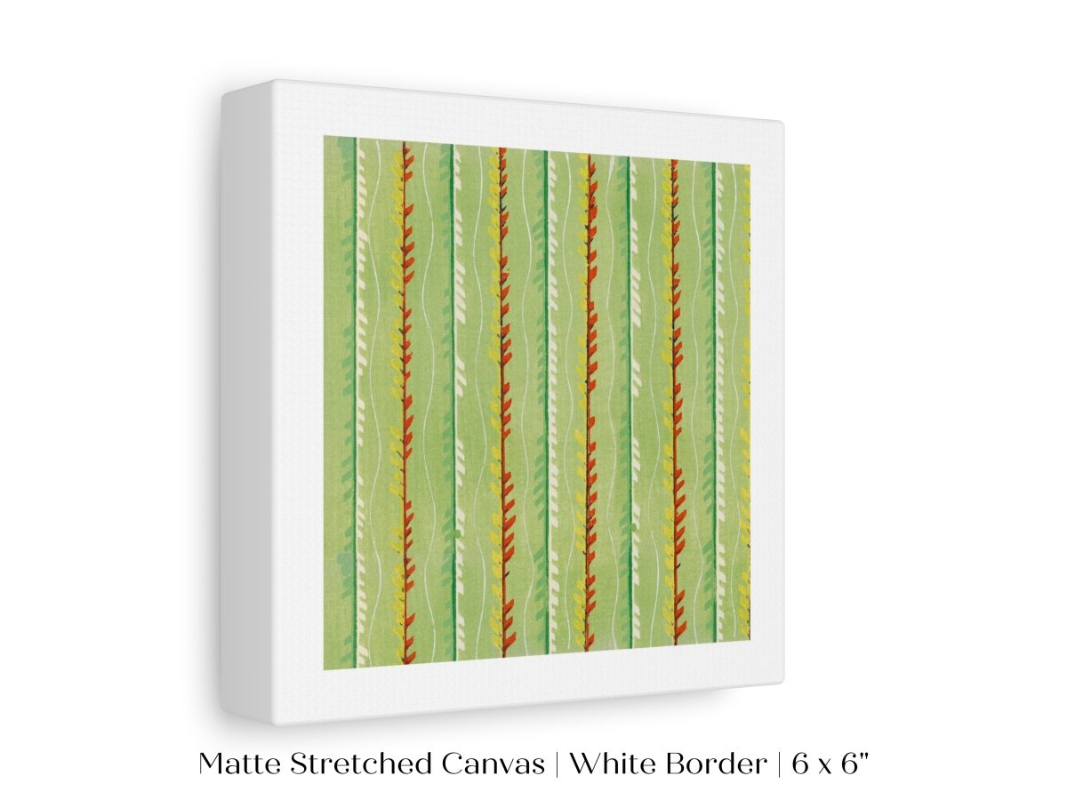 Green Stripe | Vintage Japanese Woodblock Print | P144 - Single Square Art Prints - Piccolo Fiore Prints