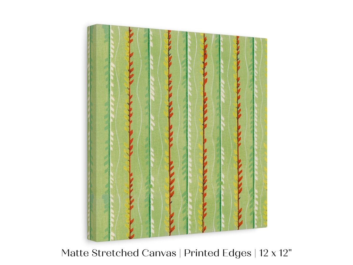 Green Stripe | Vintage Japanese Woodblock Print | P144 - Single Square Art Prints - Piccolo Fiore Prints