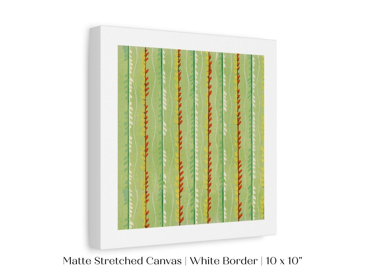 Green Stripe | Vintage Japanese Woodblock Print | P144 - Single Square Art Prints - Piccolo Fiore Prints