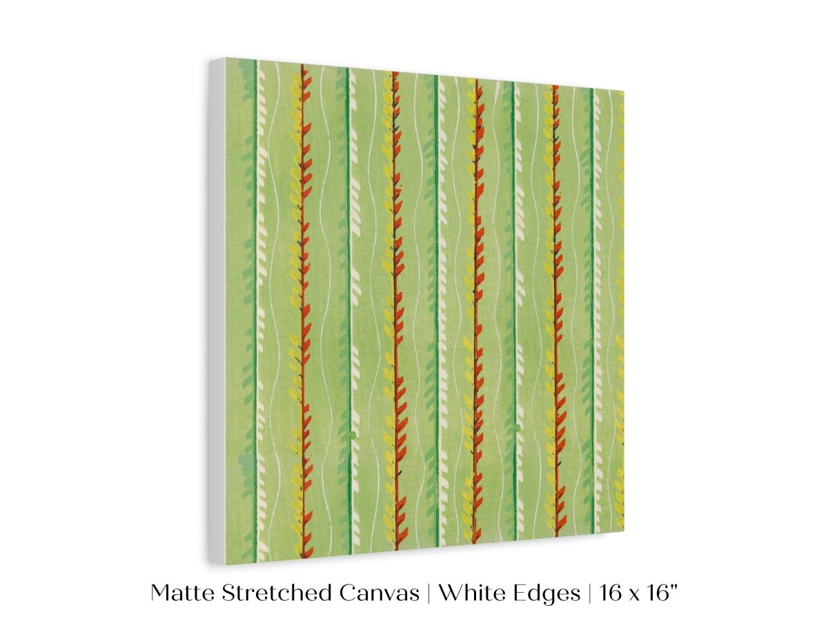 Green Stripe | Vintage Japanese Woodblock Print | P144 - Single Square Art Prints - Piccolo Fiore Prints