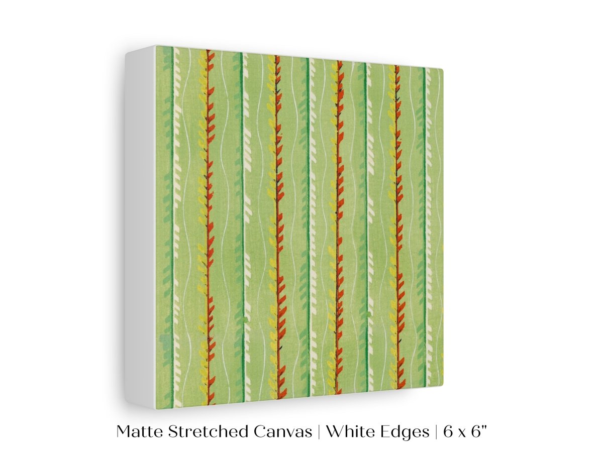 Green Stripe | Vintage Japanese Woodblock Print | P144 - Single Square Art Prints - Piccolo Fiore Prints