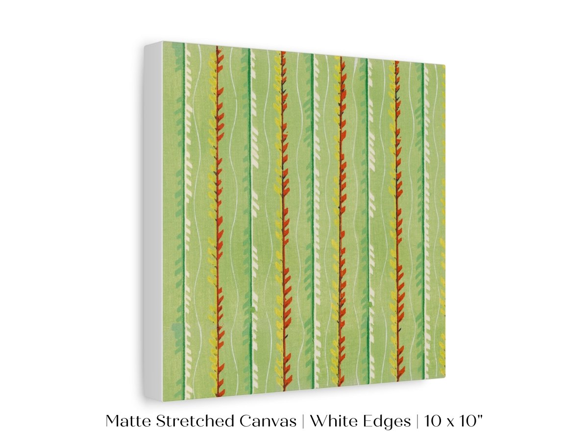 Green Stripe | Vintage Japanese Woodblock Print | P144 - Single Square Art Prints - Piccolo Fiore Prints