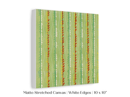 Green Stripe | Vintage Japanese Woodblock Print | P144 - Single Square Art Prints - Piccolo Fiore Prints