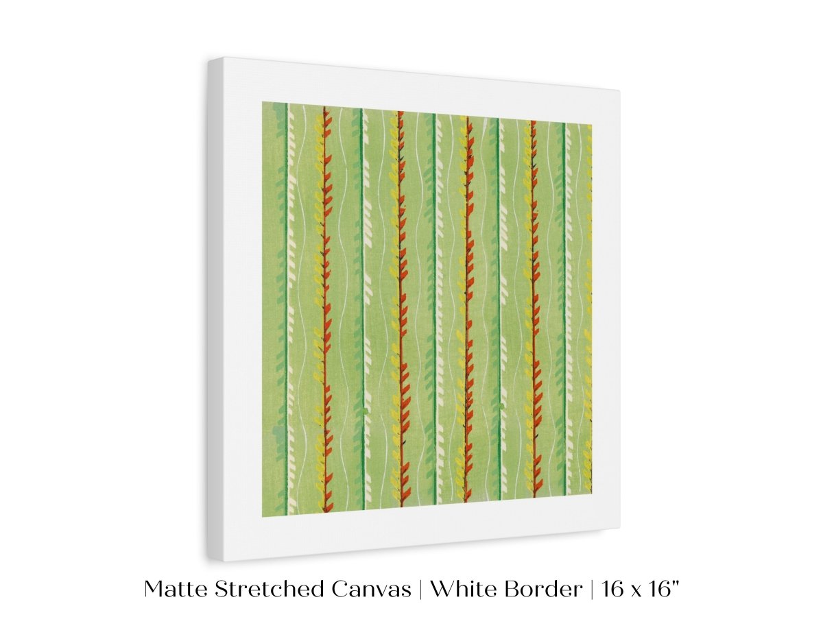 Green Stripe | Vintage Japanese Woodblock Print | P144 - Single Square Art Prints - Piccolo Fiore Prints