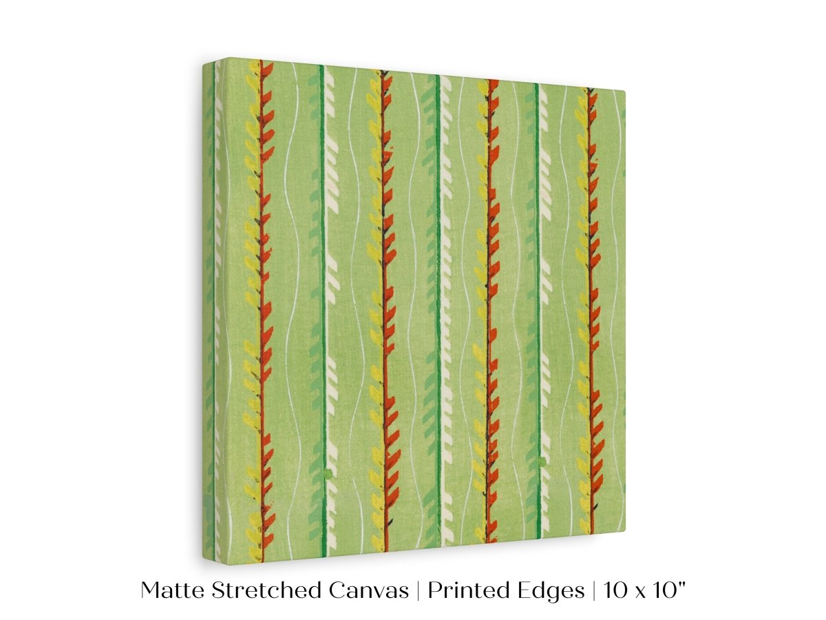 Green Stripe | Vintage Japanese Woodblock Print | P144 - Single Square Art Prints - Piccolo Fiore Prints