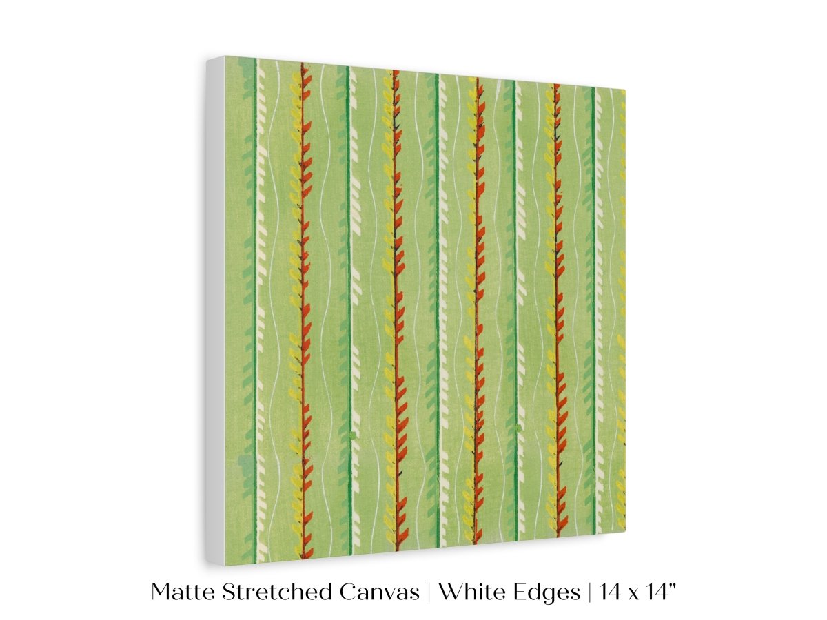 Green Stripe | Vintage Japanese Woodblock Print | P144 - Single Square Art Prints - Piccolo Fiore Prints