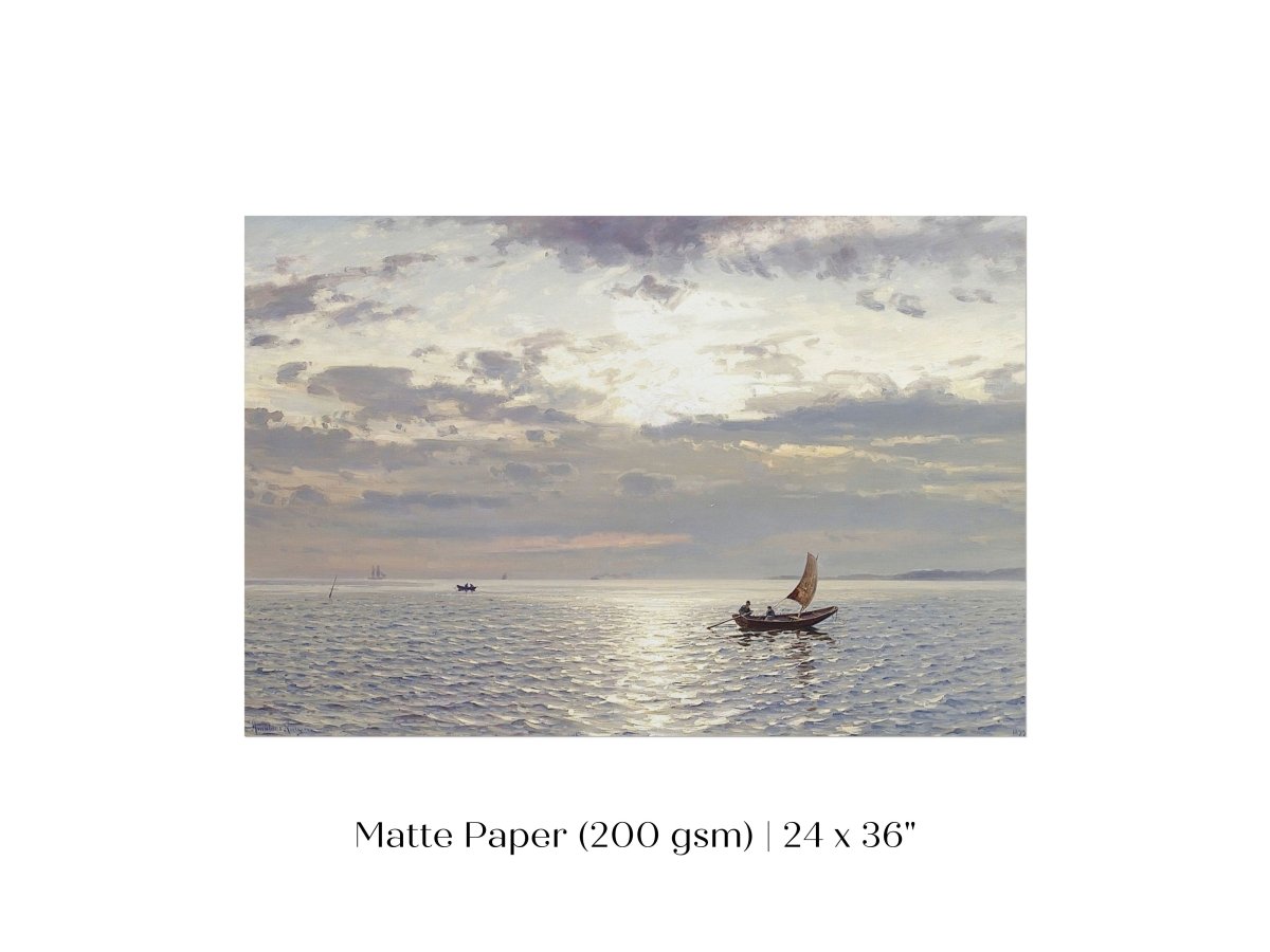 Grey Sailing Boat Seascape | P427 - Single Art Prints - Piccolo Fiore Prints