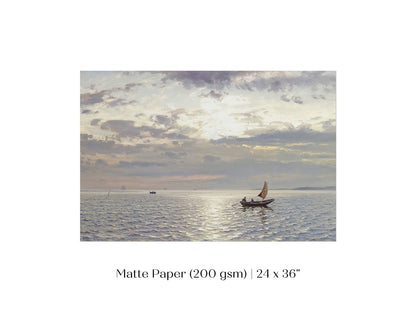 Grey Sailing Boat Seascape | P427 - Single Art Prints - Piccolo Fiore Prints