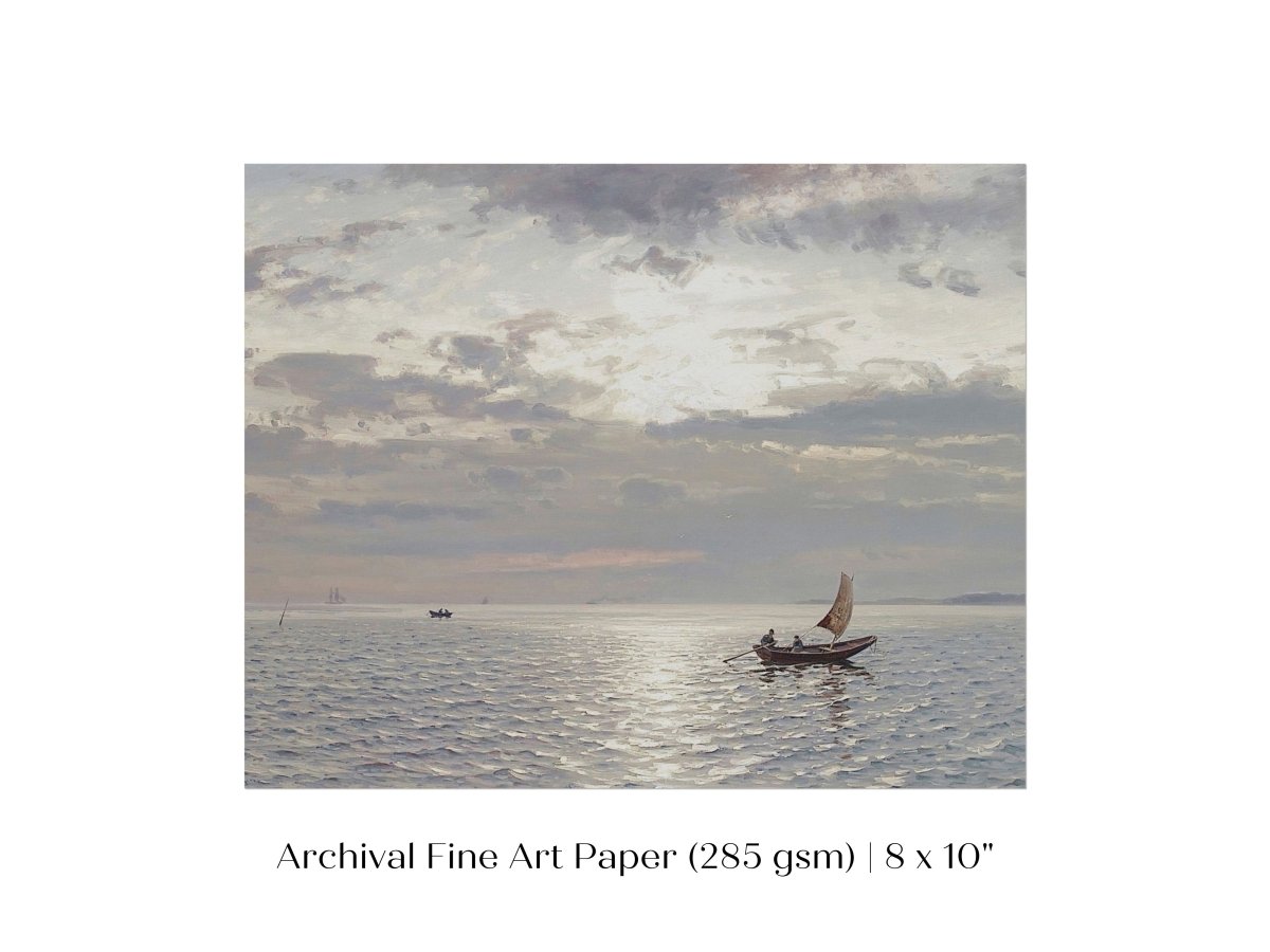 Grey Sailing Boat Seascape | P427 - Single Art Prints - Piccolo Fiore Prints