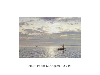 Grey Sailing Boat Seascape | P427 - Single Art Prints - Piccolo Fiore Prints