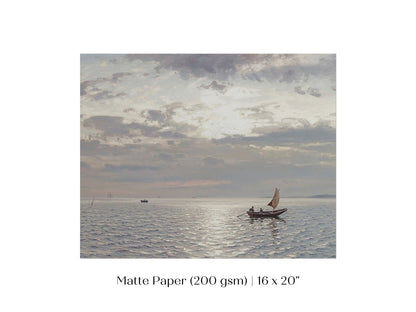 Grey Sailing Boat Seascape | P427 - Single Art Prints - Piccolo Fiore Prints