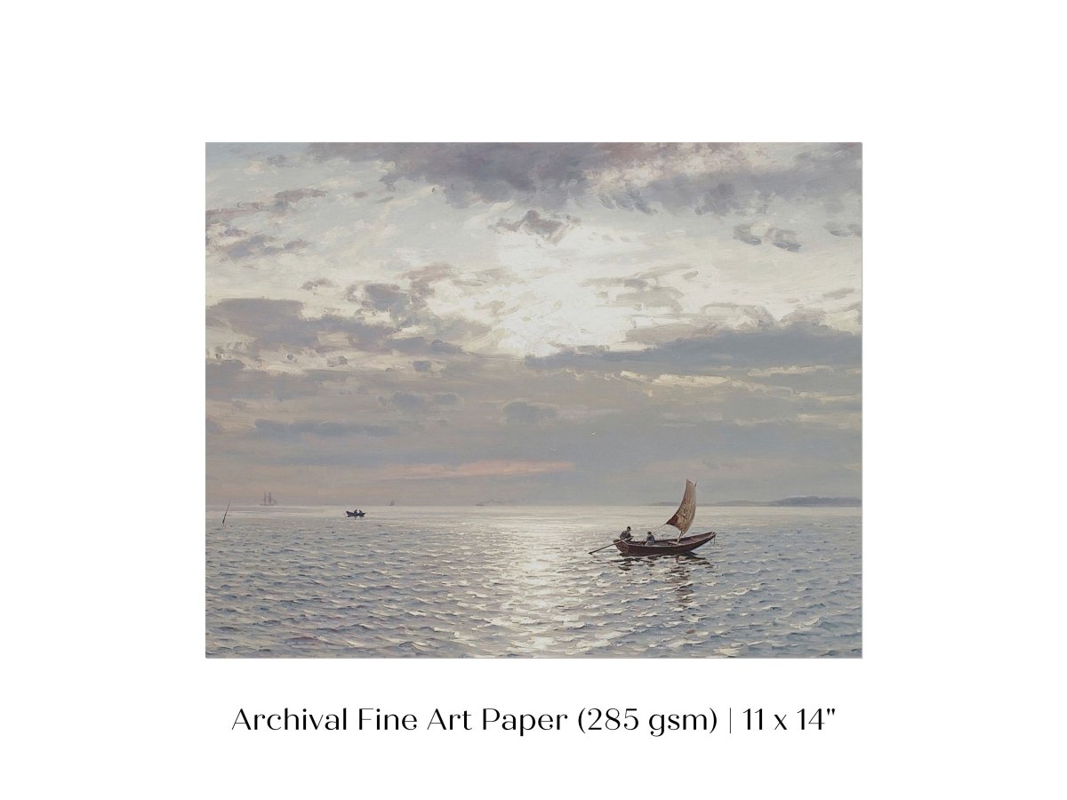 Grey Sailing Boat Seascape | P427 - Single Art Prints - Piccolo Fiore Prints