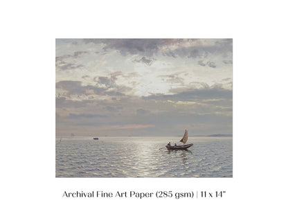 Grey Sailing Boat Seascape | P427 - Single Art Prints - Piccolo Fiore Prints