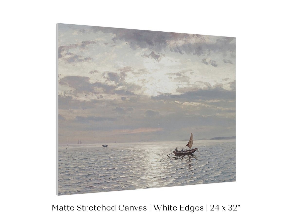Grey Sailing Boat Seascape | P427 - Single Art Prints - Piccolo Fiore Prints