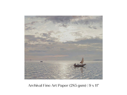 Grey Sailing Boat Seascape | P427 - Single Art Prints - Piccolo Fiore Prints