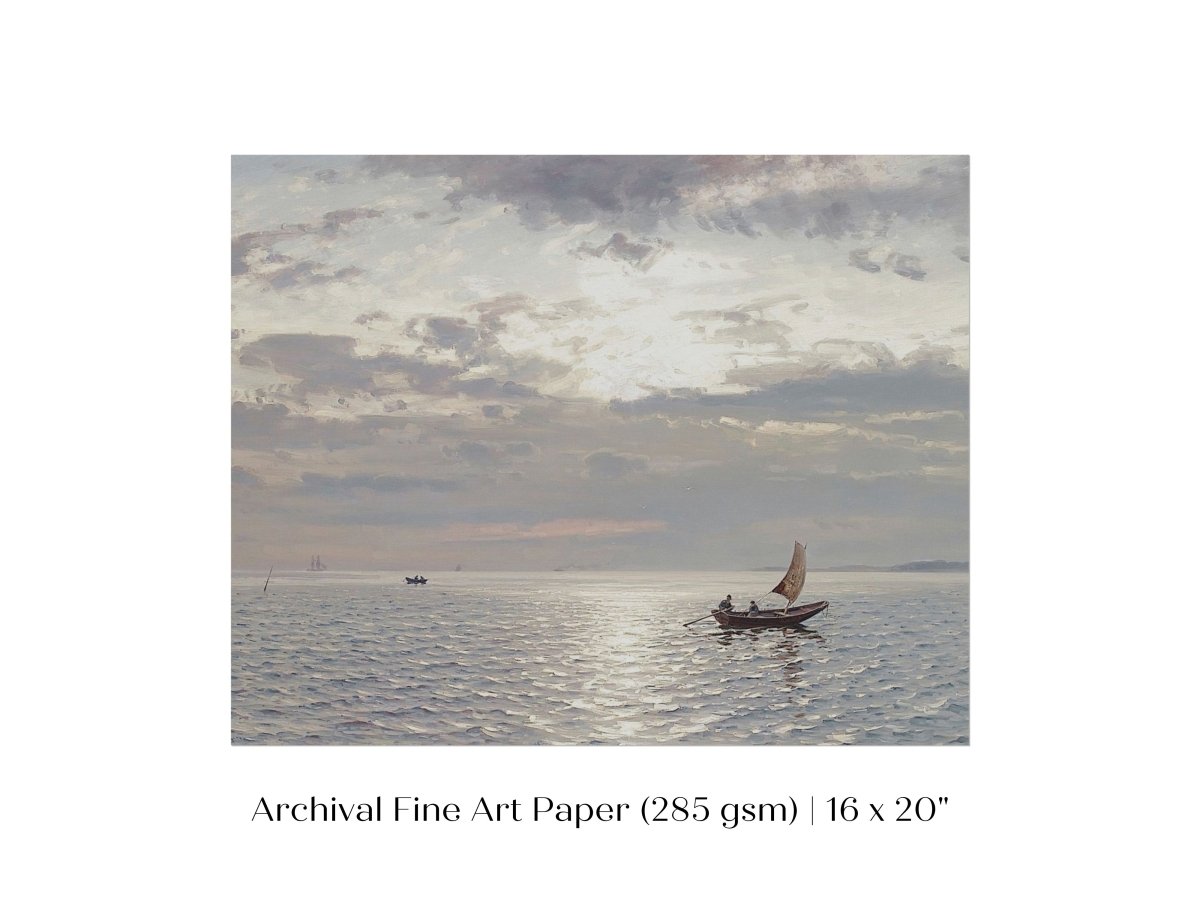 Grey Sailing Boat Seascape | P427 - Single Art Prints - Piccolo Fiore Prints