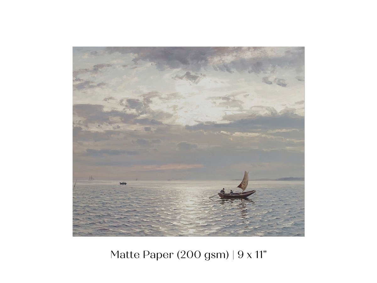 Grey Sailing Boat Seascape | P427 - Single Art Prints - Piccolo Fiore Prints