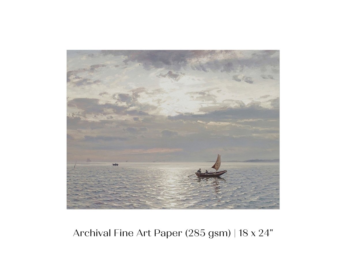 Grey Sailing Boat Seascape | P427 - Single Art Prints - Piccolo Fiore Prints