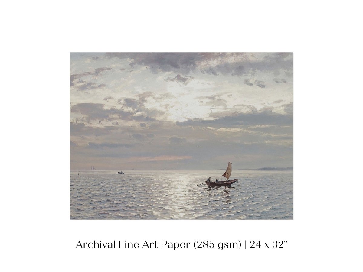 Grey Sailing Boat Seascape | P427 - Single Art Prints - Piccolo Fiore Prints