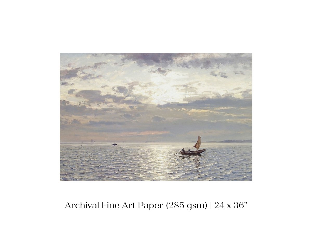 Grey Sailing Boat Seascape | P427 - Single Art Prints - Piccolo Fiore Prints