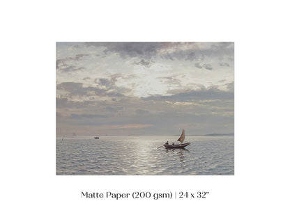 Grey Sailing Boat Seascape | P427 - Single Art Prints - Piccolo Fiore Prints