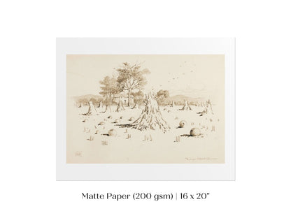 Harvest Sketch | P188 - Single Art Prints - Piccolo Fiore Prints