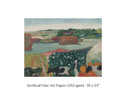 Haystacks and Cows | P500 - Single Art Prints - Piccolo Fiore Prints