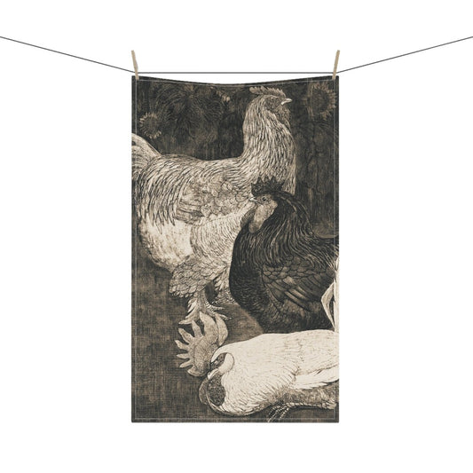 Hens and Sunflowers | Tea Towel - Tea Towel - Piccolo Fiore Prints
