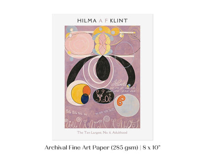 Hilma af Klint The Ten Largest | No. 6, Adulthood | P580 - Single Art Prints - Piccolo Fiore Prints