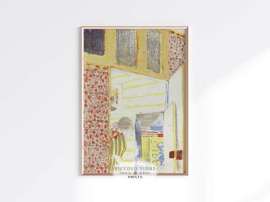 Interior with Pink Wallpaper | P259 - Single Art Prints - Piccolo Fiore Prints